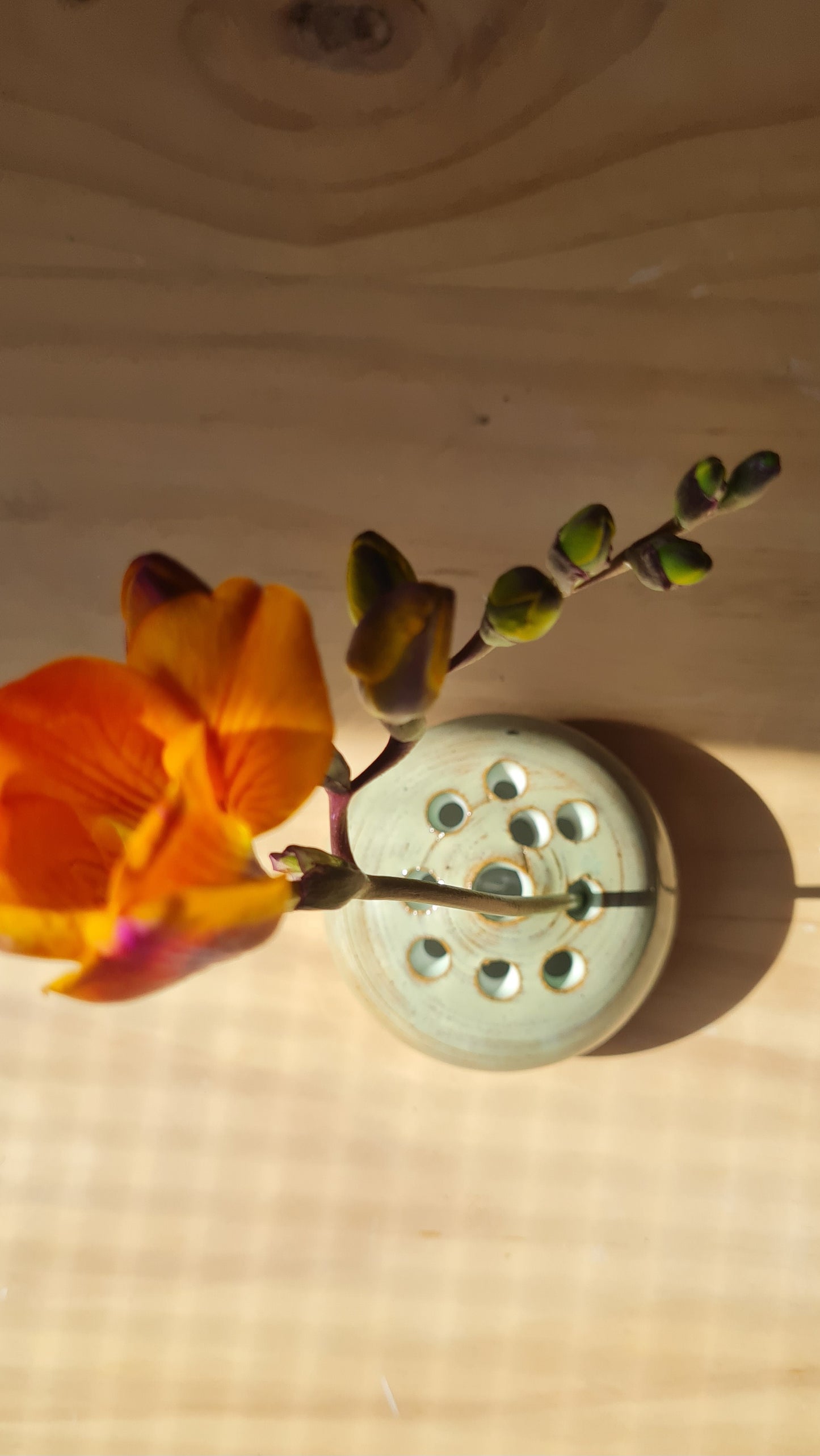 Ceramic Flower Orb Vase – Handmade in NZ for Fresh or Dried Stems