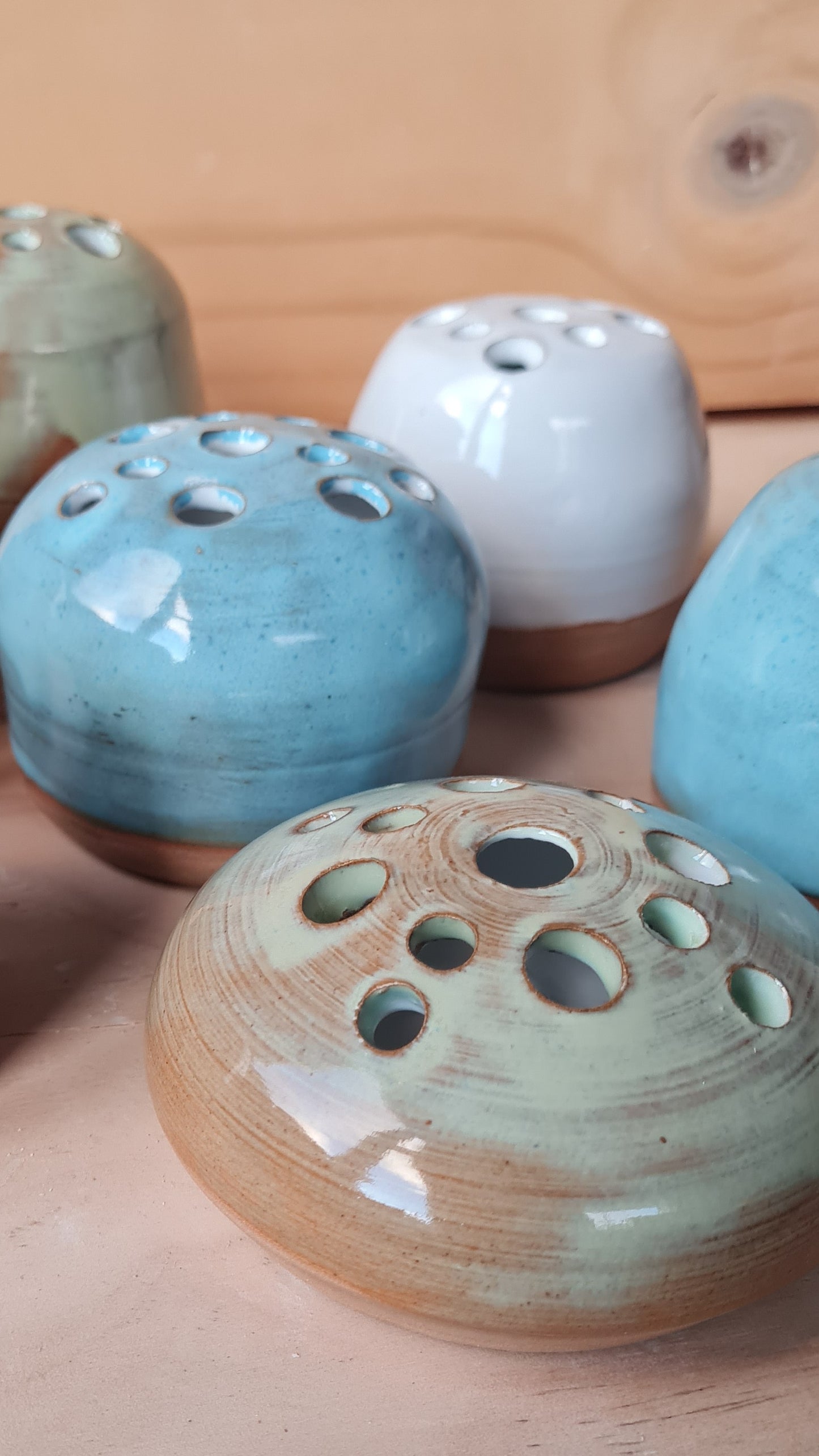 Ceramic Flower Orb Vase – Handmade in NZ for Fresh or Dried Stems